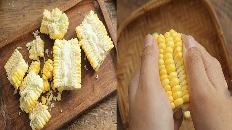 3: Tách hạt ngô ra trước để nấu xôi