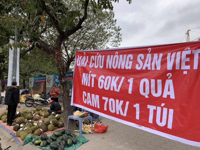 Mít Thái chất đống ở vỉa hè Hà Nội, chờ người dân giải cứu 