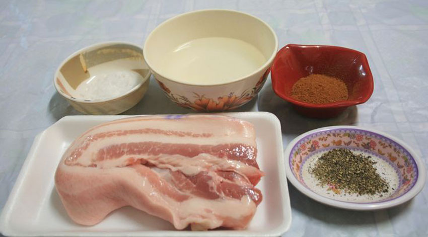 Nguyên liệu món thịt lợn chiên giòn
